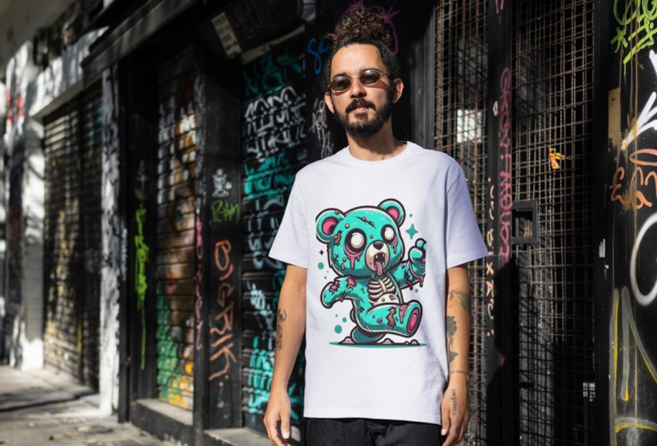 Undead Teddyz Tee – Black & White Edition