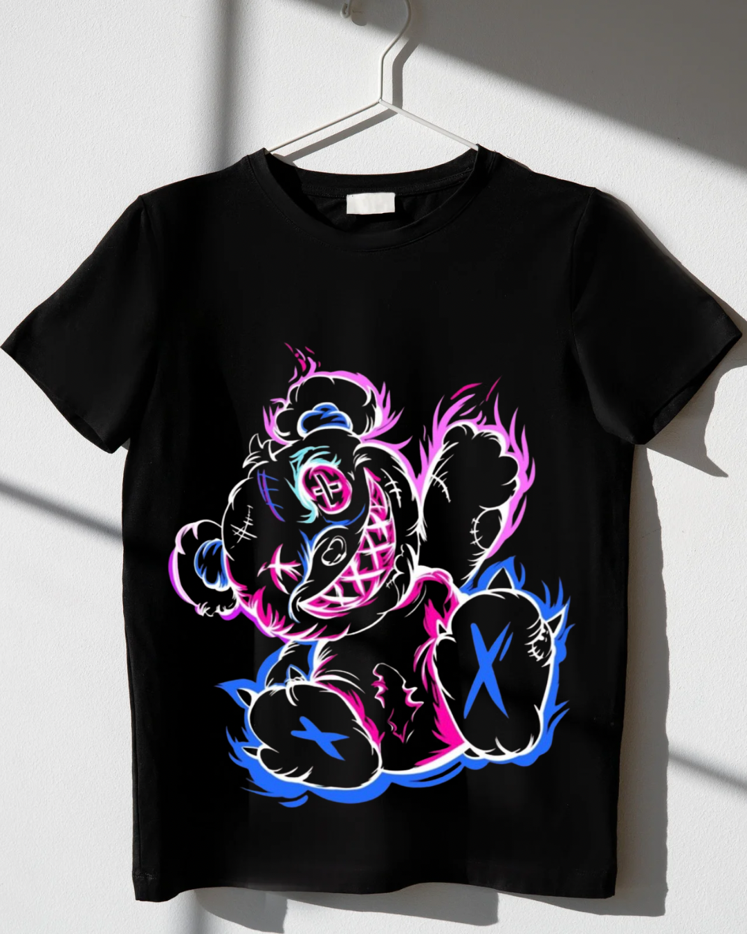Neon Rage Teddy Tee – Black Edition